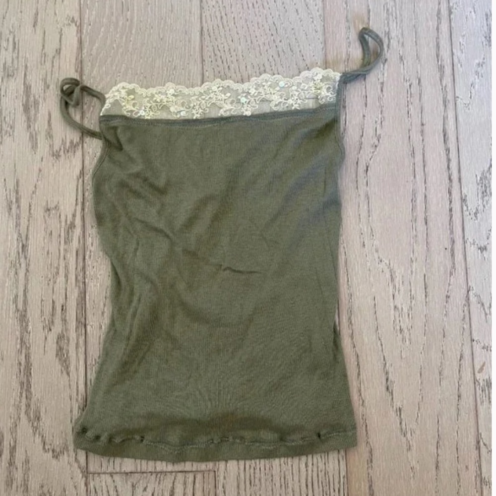 VINTAGE Hollister cotton lace tank Cami Tank Top Strappy New rare